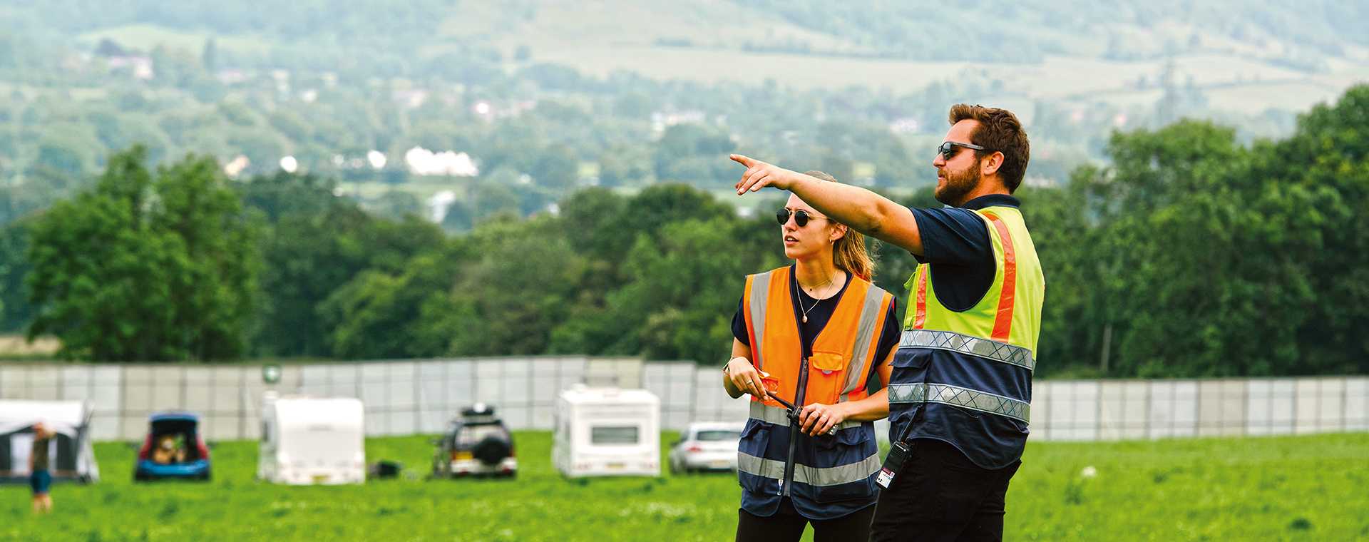 Two Tracsis Events Marshals talking