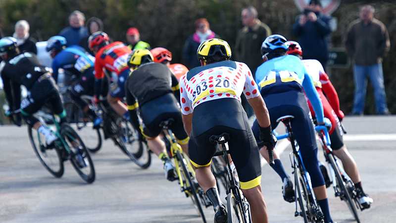 Cyclists competing at a mass participation event
