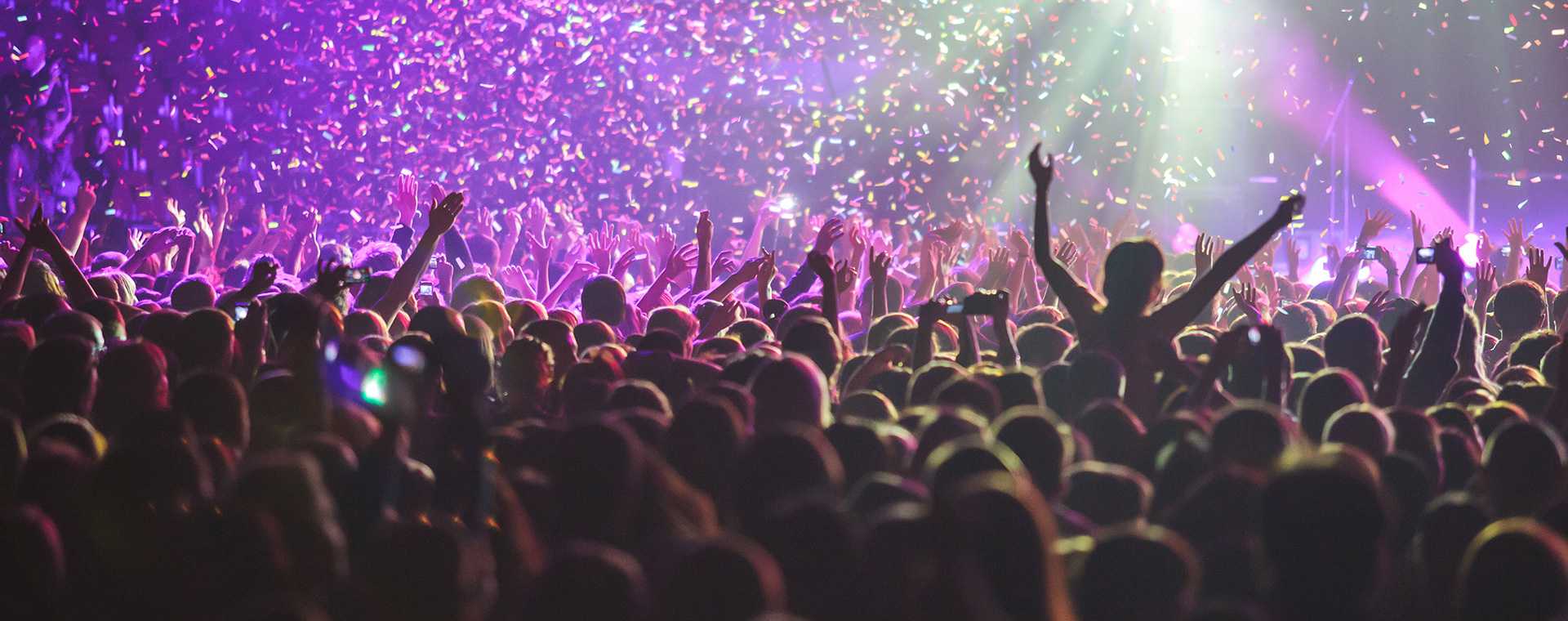 A large audience attending a concert