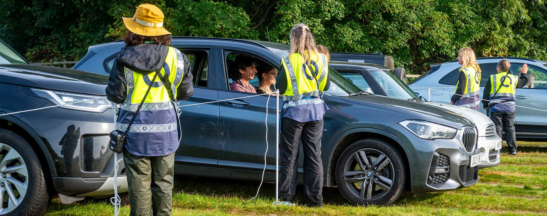 Stewards assisting motorists parking