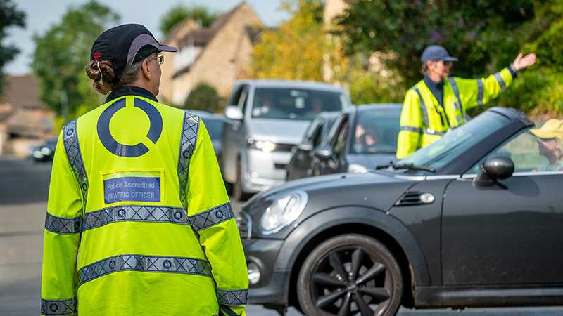 Tracsis Events marshals directing traffoc at a mass participation event