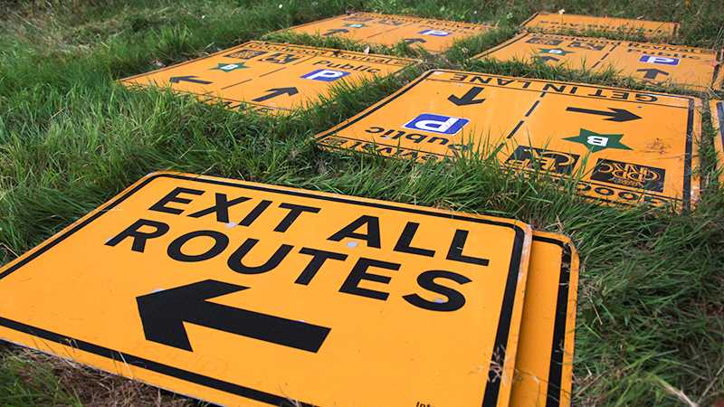 Yellow traffic signs